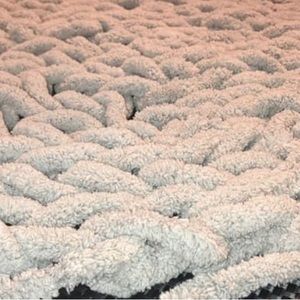 Homemade grey baby chunky blanket